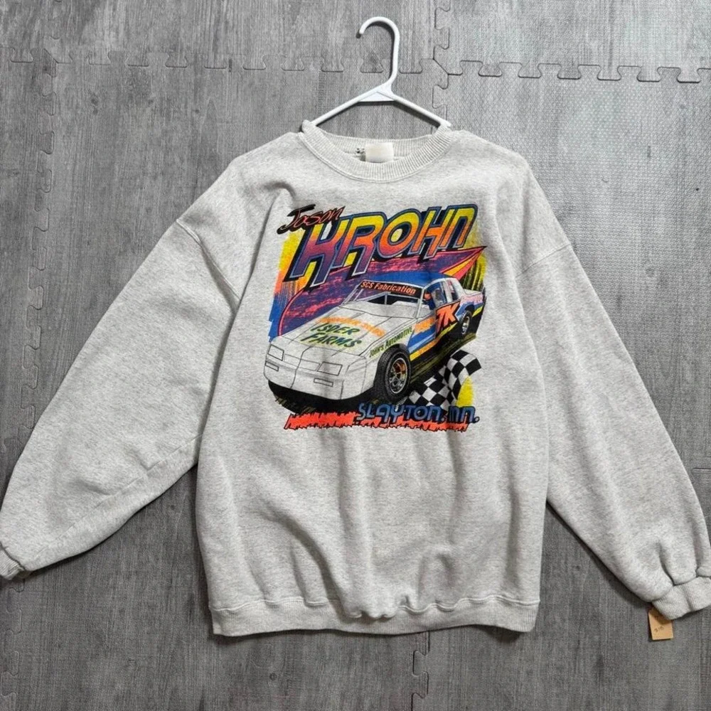Vintage Santee Gold Jason Krohn Nascar Racing Sweatshirt Mens XL